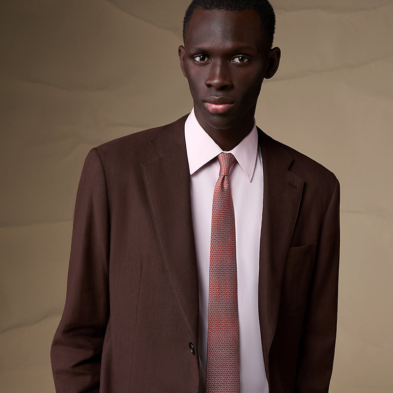 シルクツイルタイ 《ロンド・ドゥ・H》 - ブラック | Hermès